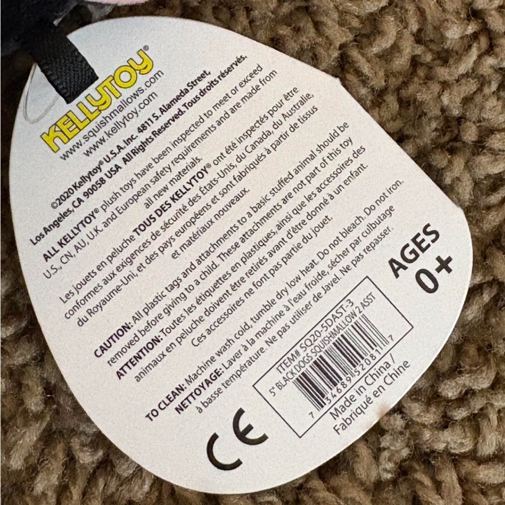 NWT 5” Teddy Black and white Squishmallows Kellytoy dog #squishmallow #Brandnew - Picture 3 of 4